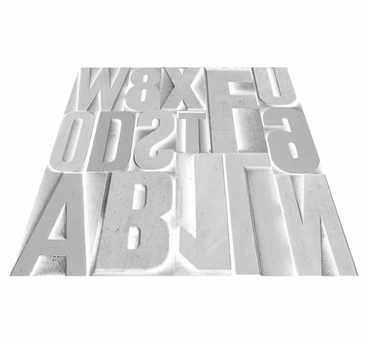 Vinylový koberec s frázemi 3d šedé písmena - TenStickers