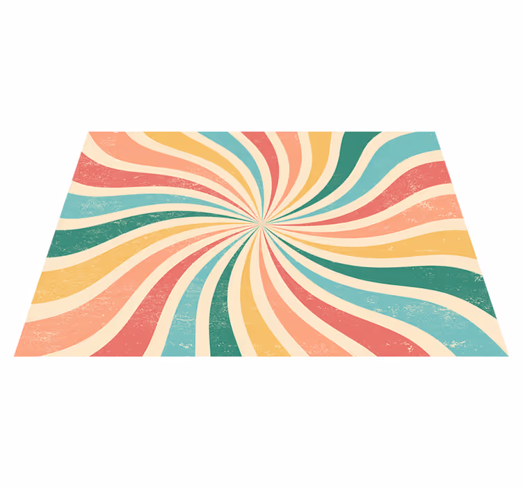Vintage vinylový koberec barevný grunge retro burst - TenStickers