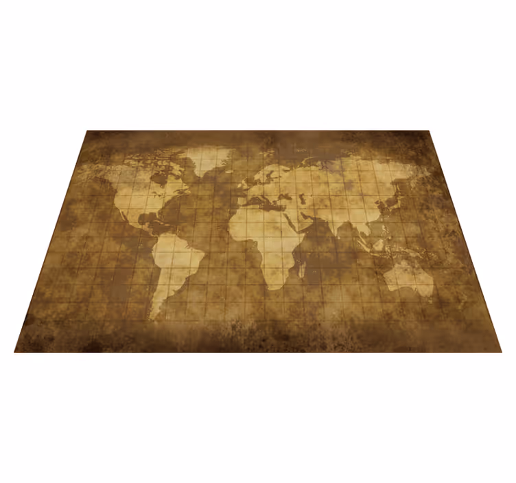 Vinylový koberec z celého světa s vintage mapou světa - TenStickers