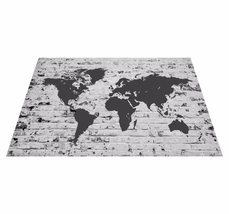 Vinylový koberec z celého světa s mapou světa na zdi - TenStickers