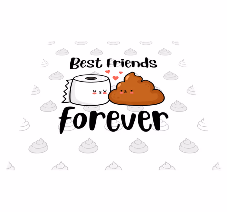 Vinylový koberec s frázemi vtipný design toalety - TenStickers