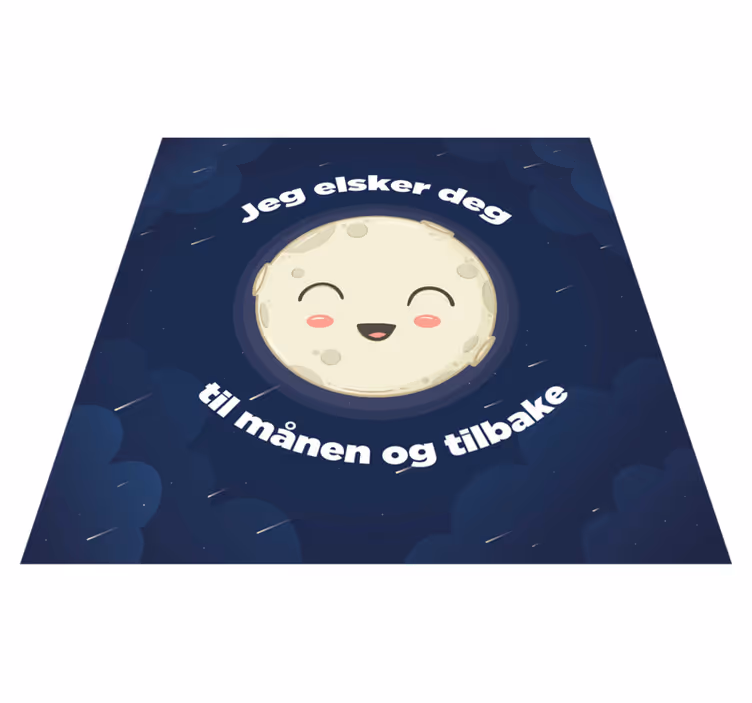 Vinylový koberec s frázemi miluji tě až na měsíc - TenStickers