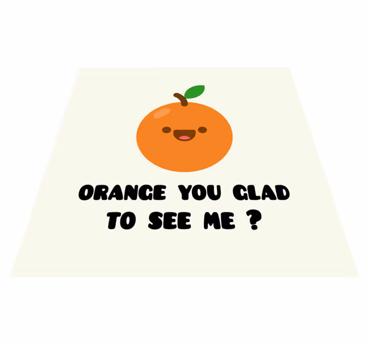 Vinylový koberec s frázemi veselý citát s oranžovou - TenStickers