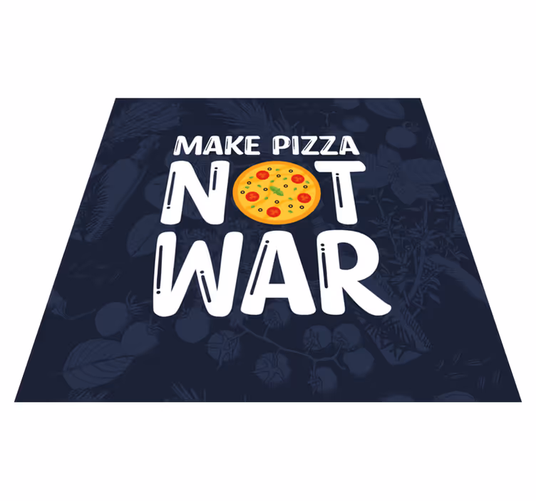 Vinylový koberec s frázemi zábavné citáty dělají pizzu - TenStickers
