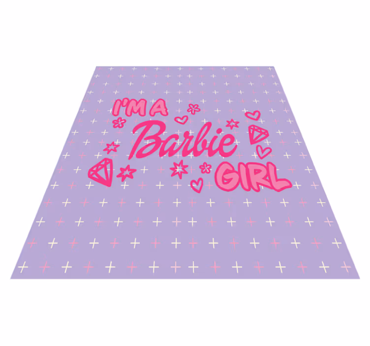 Vinylový koberec s frázemi jsem barbie holka - TenStickers