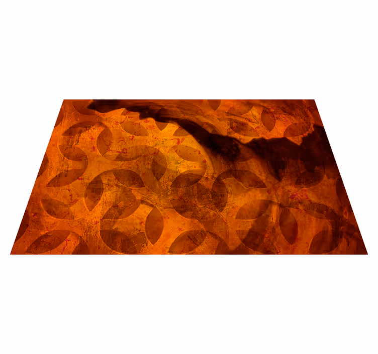 Geometrický vinylový koberec abstraktní oranžový - TenStickers