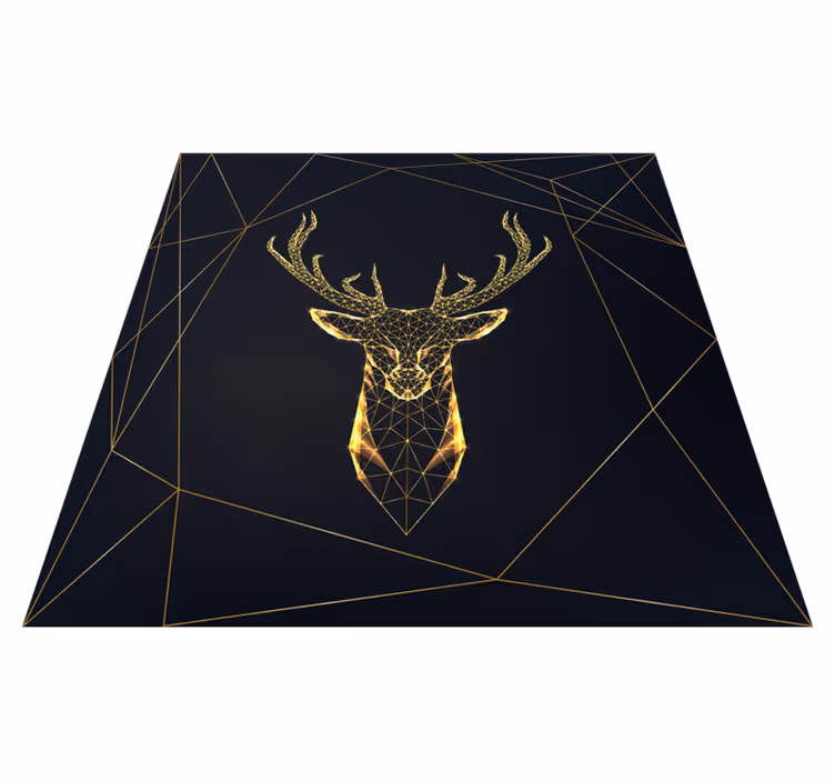 Geometrický vinylový koberec s geometrickým sobem zlatý - TenStickers