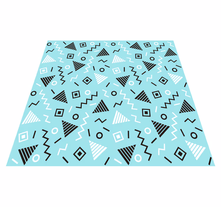 Geometrický vinylový koberec v stylu 80. let - TenStickers