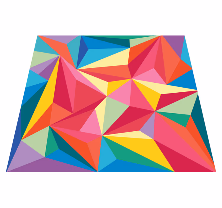 Geometrický vinylový koberec s multicolor vzorem - TenStickers