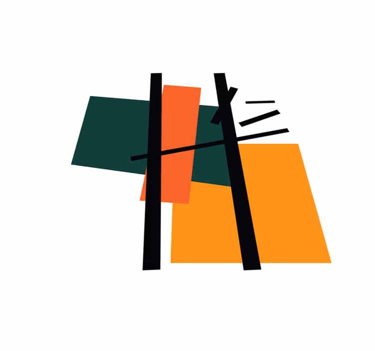 Geometrický vinylový koberec abstraktní čtverce a obdélníky - TenStickers
