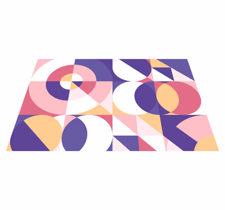 Geometrický vinylový koberec abstraktní geometrické tvary - TenStickers