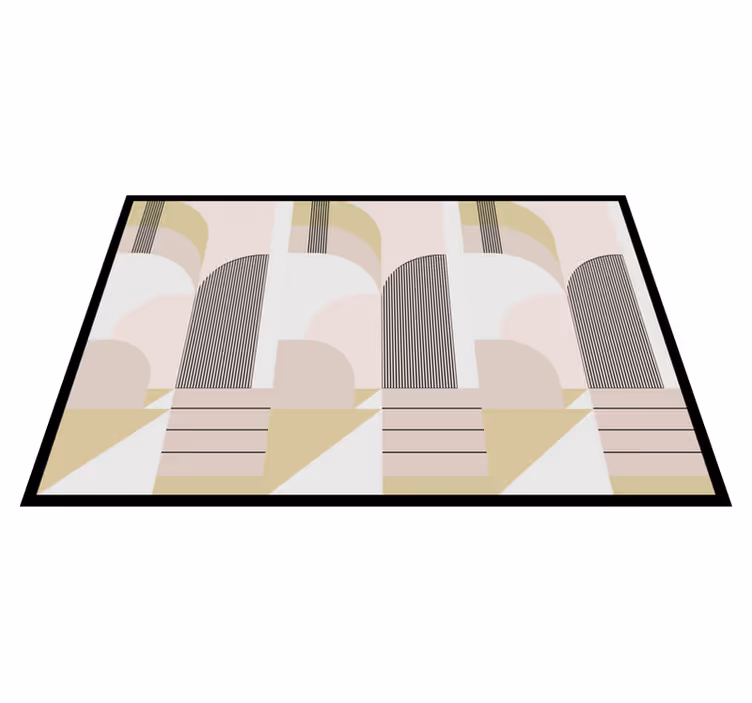 Geometrický vinylový koberec v pastelových barvách - TenStickers