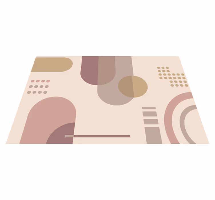 Geometrický vinylový koberec šedobéžový vzor - TenStickers