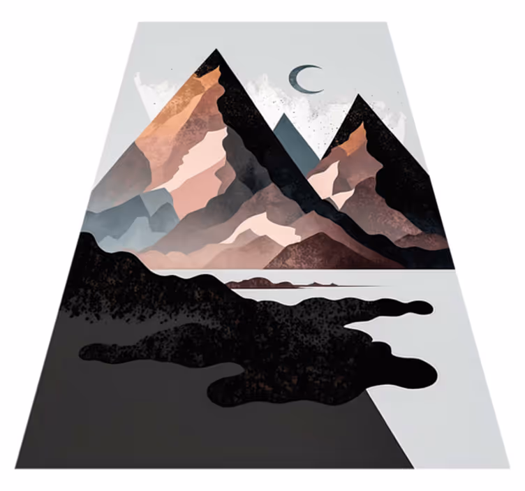 Geometrický vinylový koberec se severskými horami - TenStickers