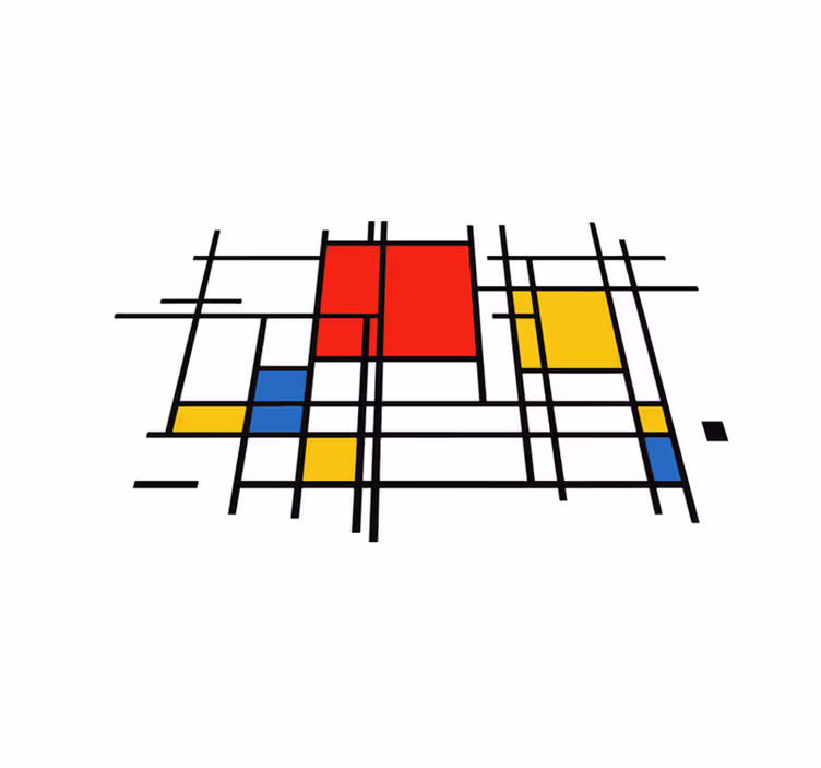 Geometrický vinylový koberec s uměním geometrických linií - TenStickers
