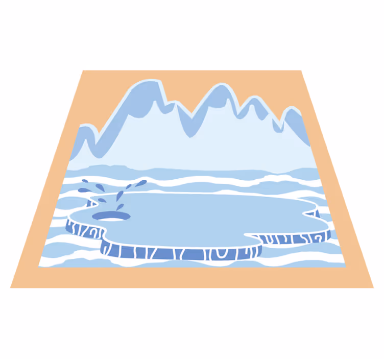 Vinylový koberec pro děti modré ledové hory - TenStickers