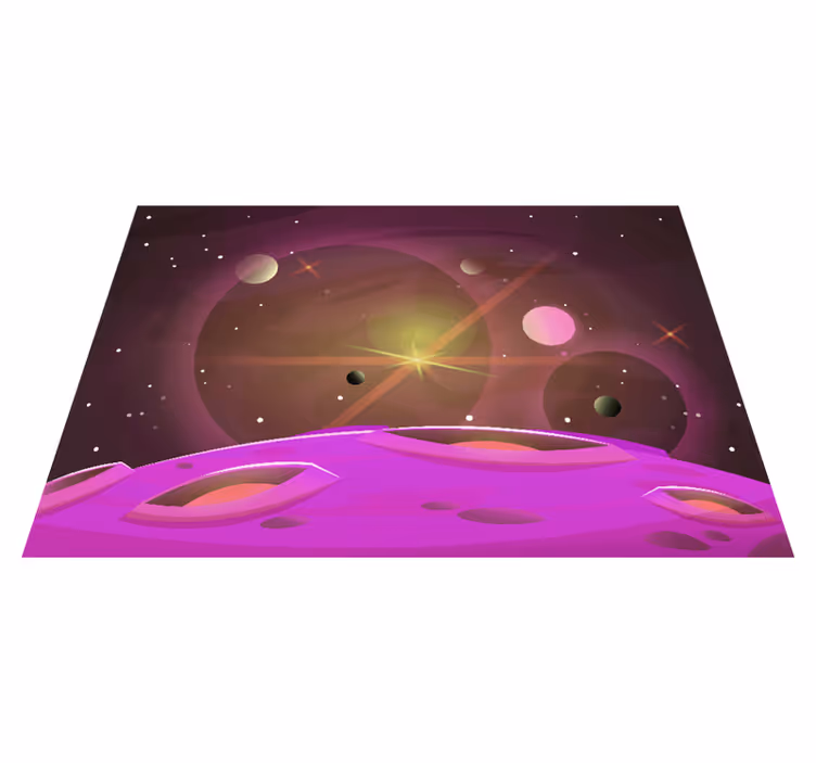 Vinylový koberec pro děti s futuristickým vesmírem - TenStickers