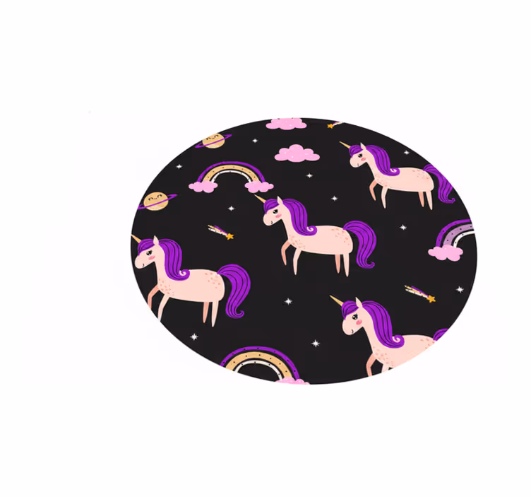 Vinylový koberec pro děti s uměleckými jednorožci - TenStickers