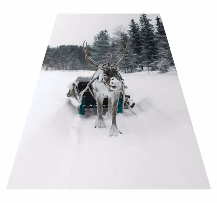 Vinylový koberec vánoce sněhový sob - TenStickers