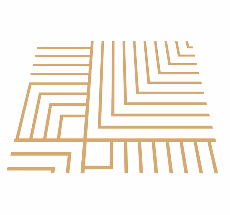 Vinylový koberec obývací pokoj bílá a zlatá geometrie - TenStickers