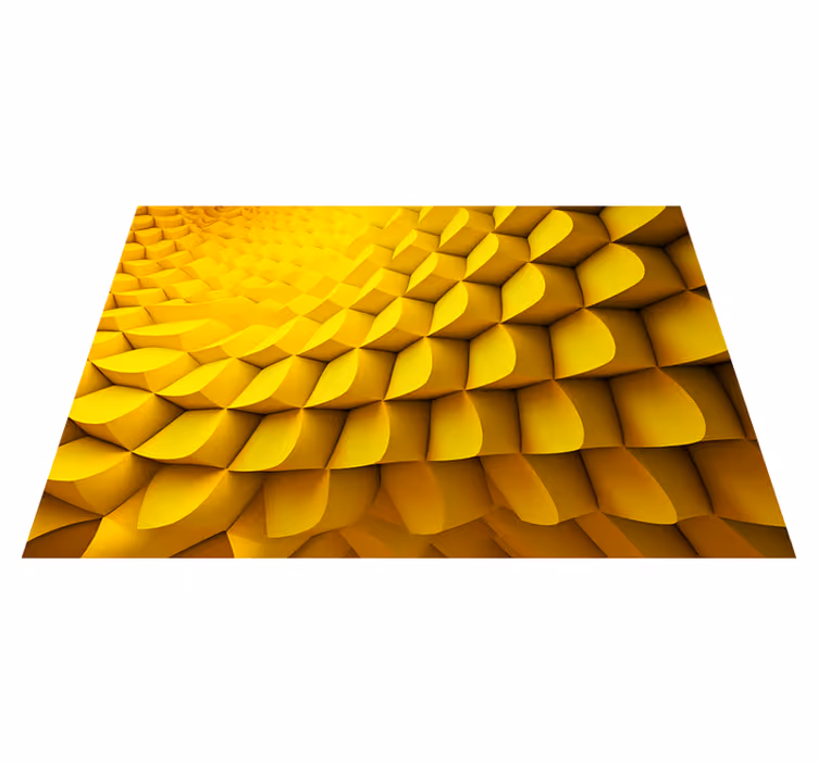 Žlutý vinylový koberec futuristická geometrie - TenStickers