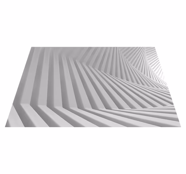 Bílý vinylový koberec abstraktní geometrické vlny - TenStickers