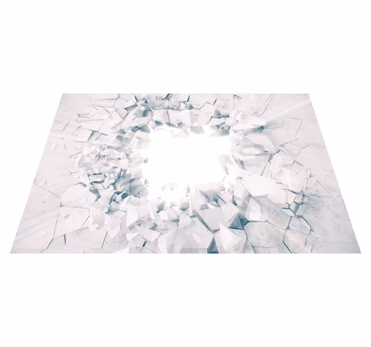 Bílý vinylový koberec s výbušnými geometrickými tvary - TenStickers