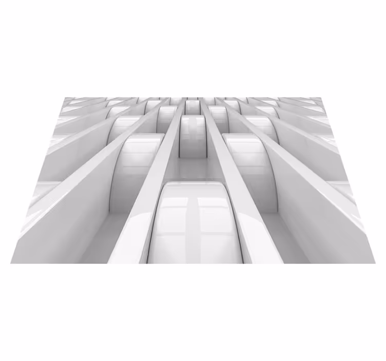 Bílý vinylový koberec s designem 3d geometrických tvarů - TenStickers