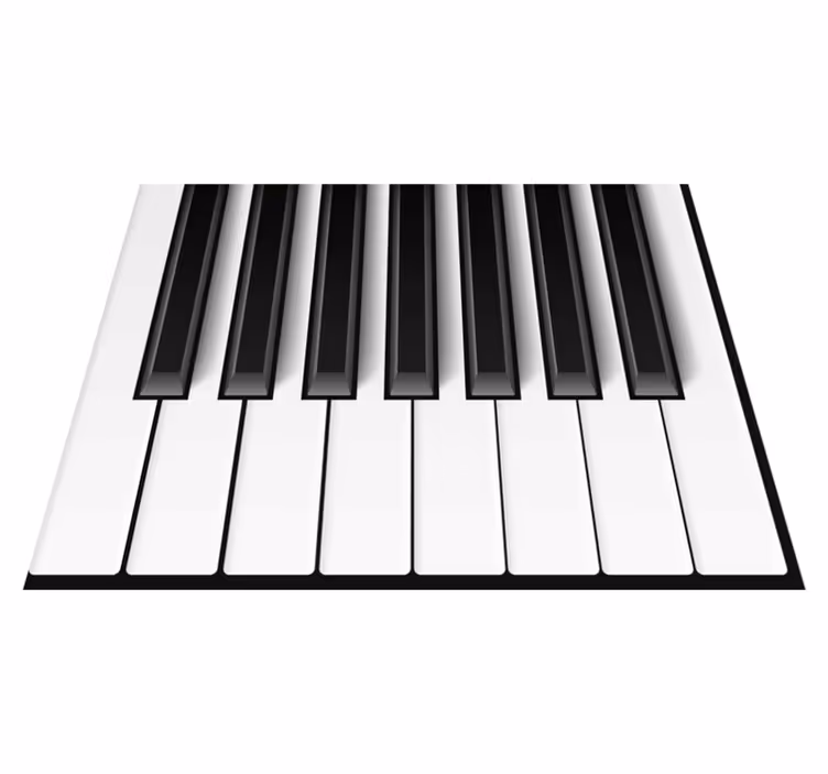 Bílý vinylový koberec klávesy piana - TenStickers