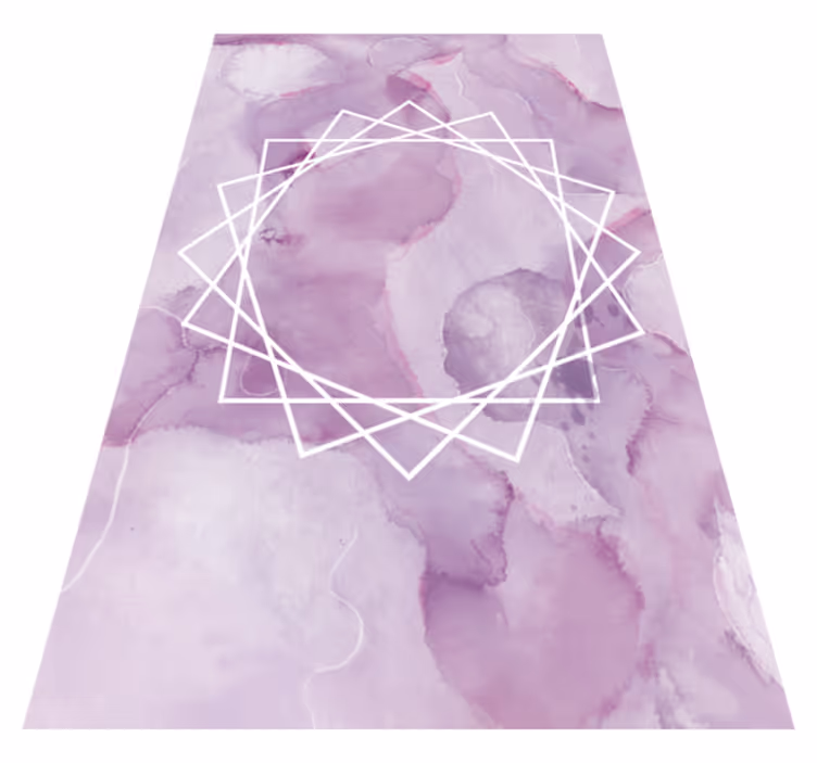 Purpurový vinylový koberec s tmavě fialovým polygonem - TenStickers