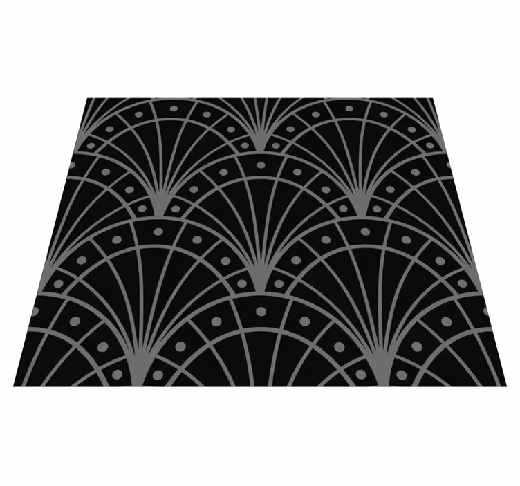 Černý vinylový koberec v elegantním art deco stylu - TenStickers