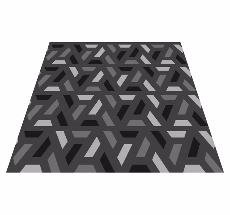 Černý vinylový koberec geometrické trojúhelníky - TenStickers
