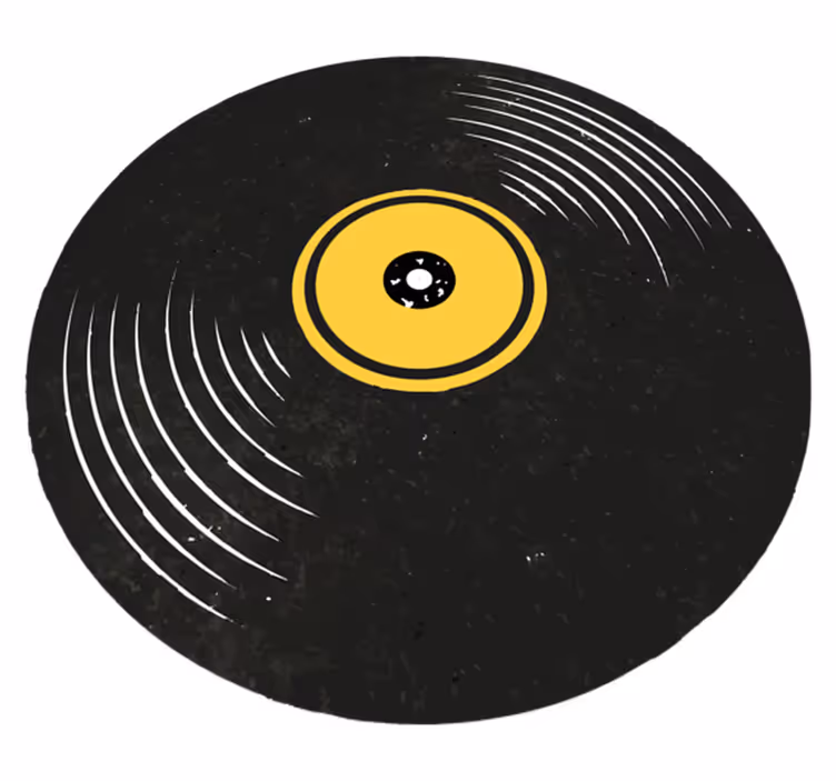 Černý vinylový koberec s vintage vinylovými deskami - TenStickers