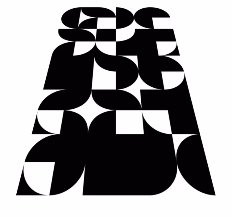 Černý vinylový koberec s geometrickým vzorem kruhů - TenStickers