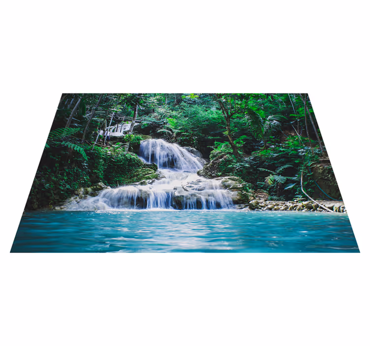 Zelený vinylový koberec do tropického stylu - TenStickers