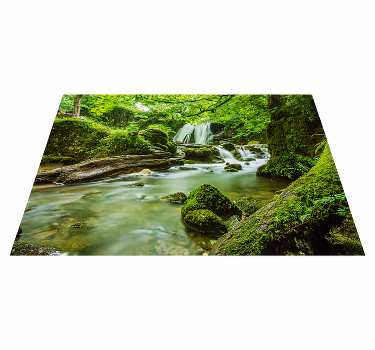 Zelený vinylový koberec poklidný vodopád - TenStickers