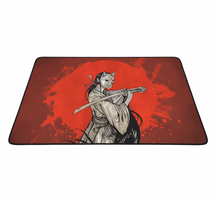 Červený vinylový koberec s anime motivem - TenStickers