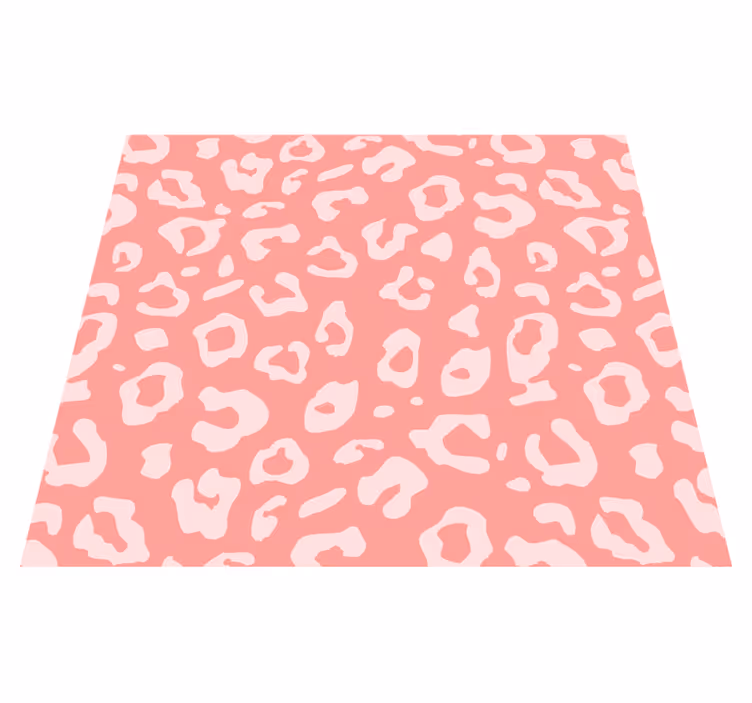 Růžový vinylový koberec s leopardím vzorem - TenStickers