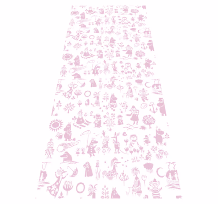 Růžový vinylový koberec moomin v plné velikosti - TenStickers