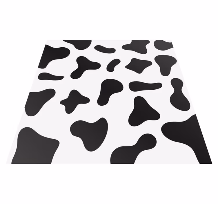 černá a bílá kráva zvíře tisk vinyl koberec - TenStickers