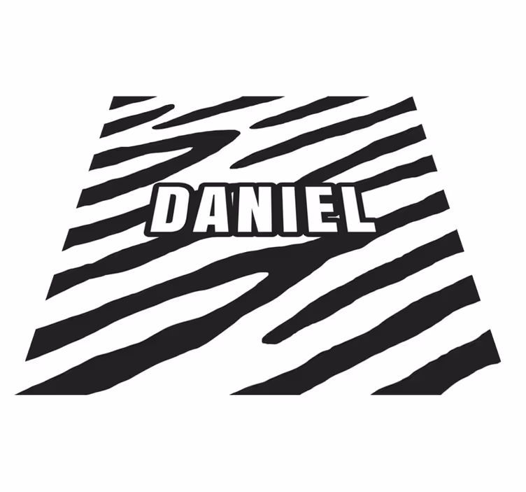 Personalizovaný zebra vinyl koberec se jménem - TenStickers