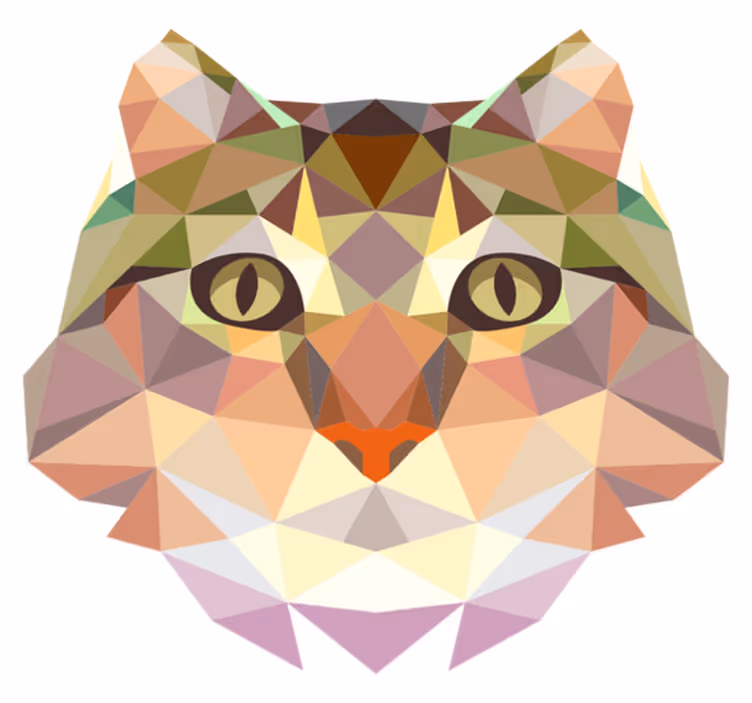 úžasný vinylový koberec ve tvaru geometrické kočky - TenStickers