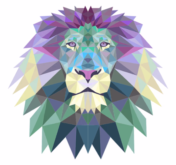 Velkolepý geometrický vinyl koberec ve tvaru lva - TenStickers