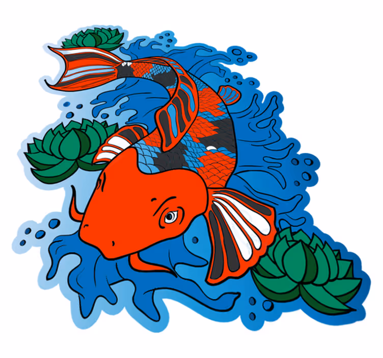 Koi ryby design zvířecí koberec - TenStickers