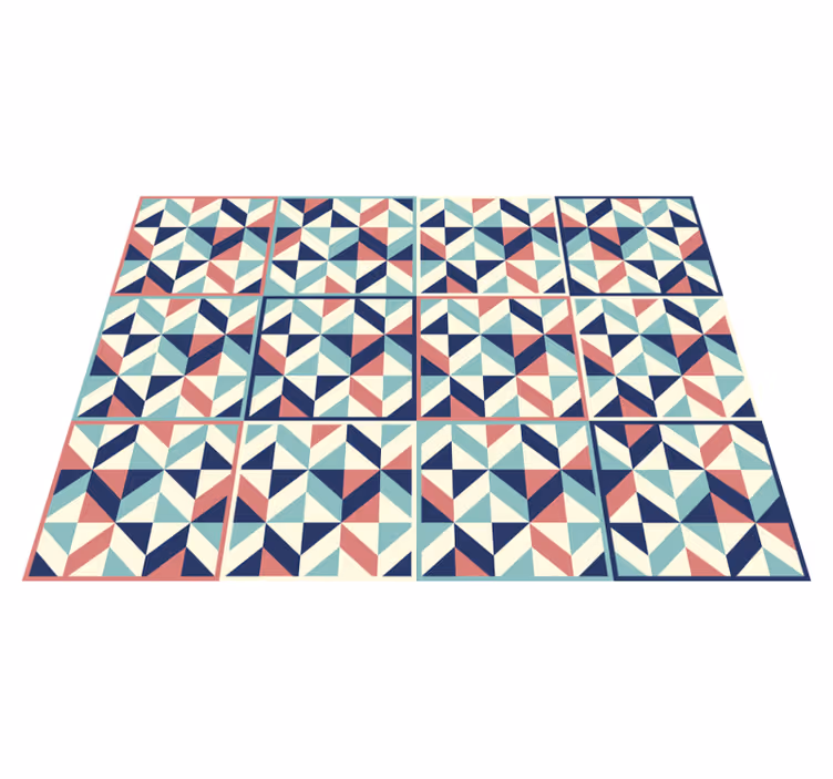 Vícebarevný kosočtverec geometrický vinyl koberec - TenStickers