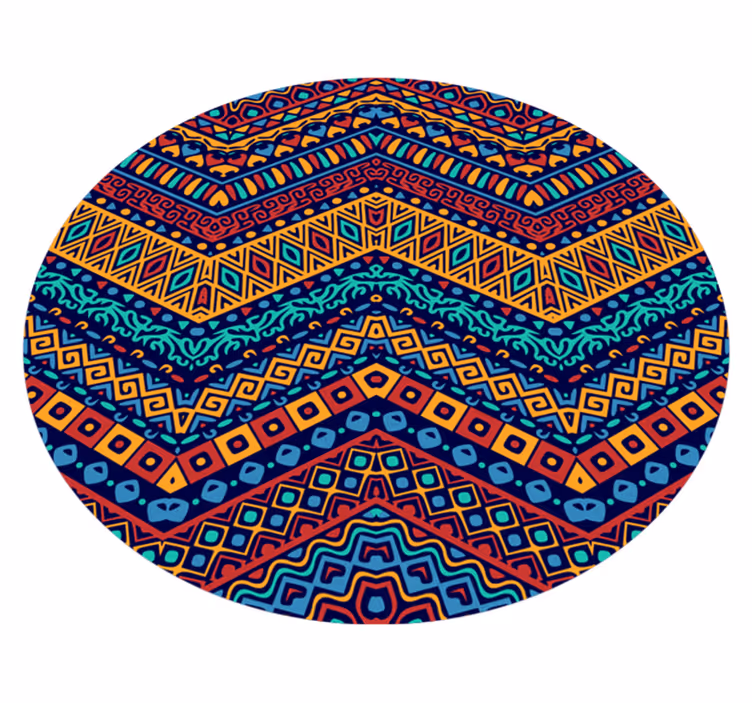 Kulatý vzor etnický vinyl koberec - TenStickers