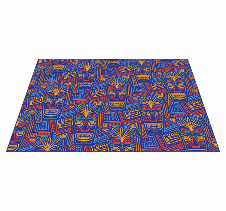 Colorful Mandala Pattern Overlay Etnický vinylový koberec - TenStickers