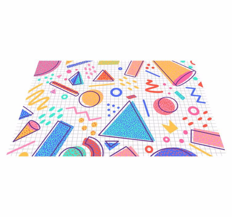 Retro memphis styl geometrický vinyl koberec - TenStickers