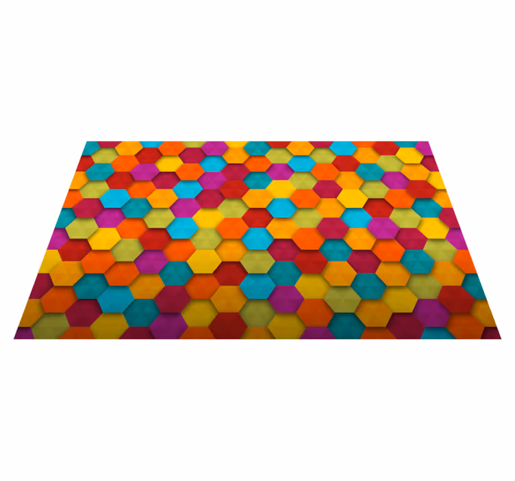 Barevné šestiúhelník geometrický vinyl koberec - TenStickers
