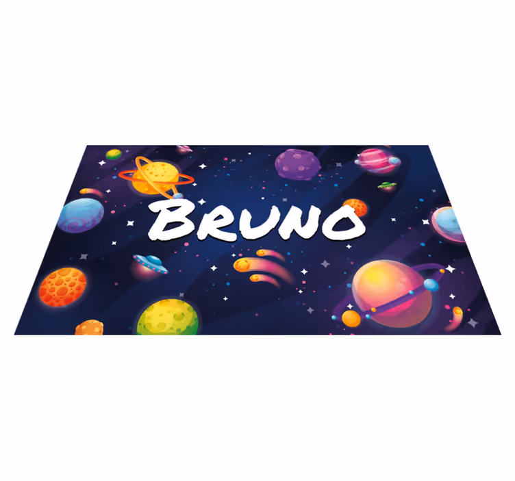 Vesmír a planety vinyl koberec s názvem - TenStickers